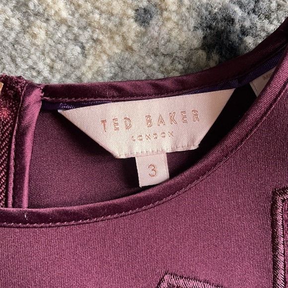 Ted Baker plum dress with embroidery - Picture 3 of 6